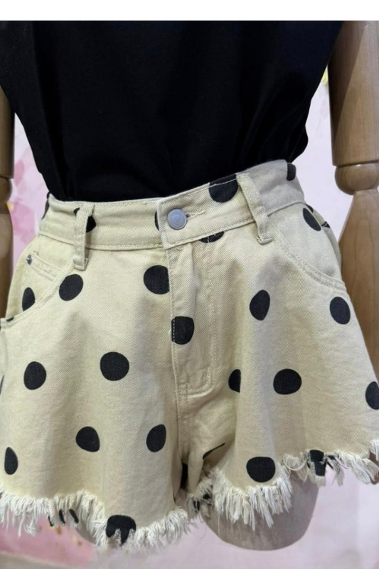 Short Vaquero Beige Lunares