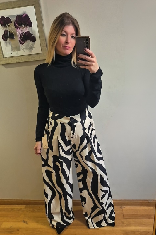 Pantalón Palazo Cebra