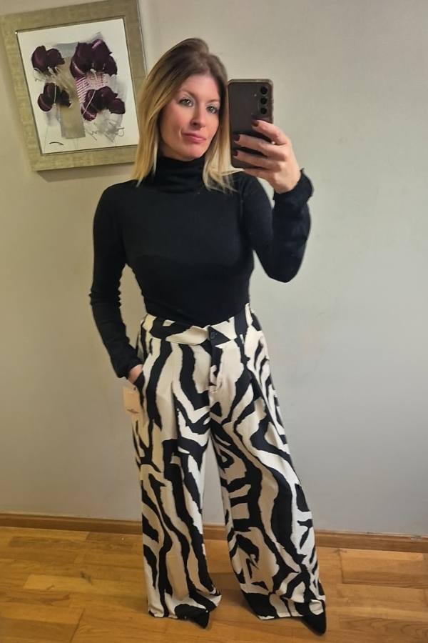 Pantalón Palazo Cebra