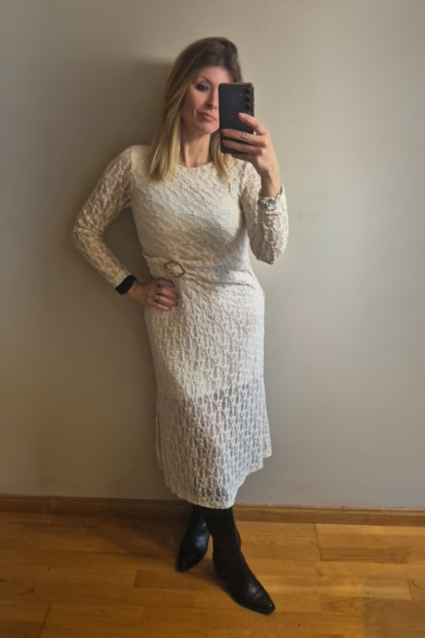 Vestido encaje recto