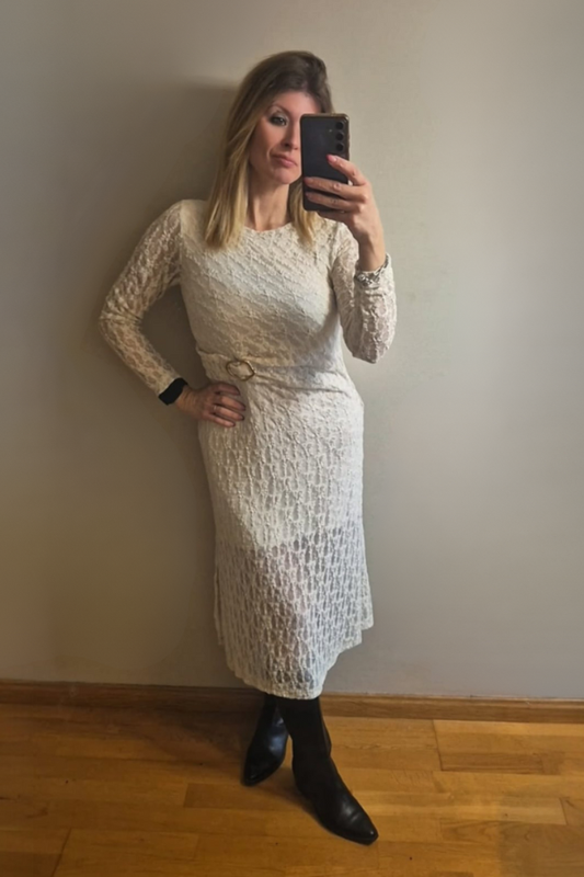 Vestido encaje recto