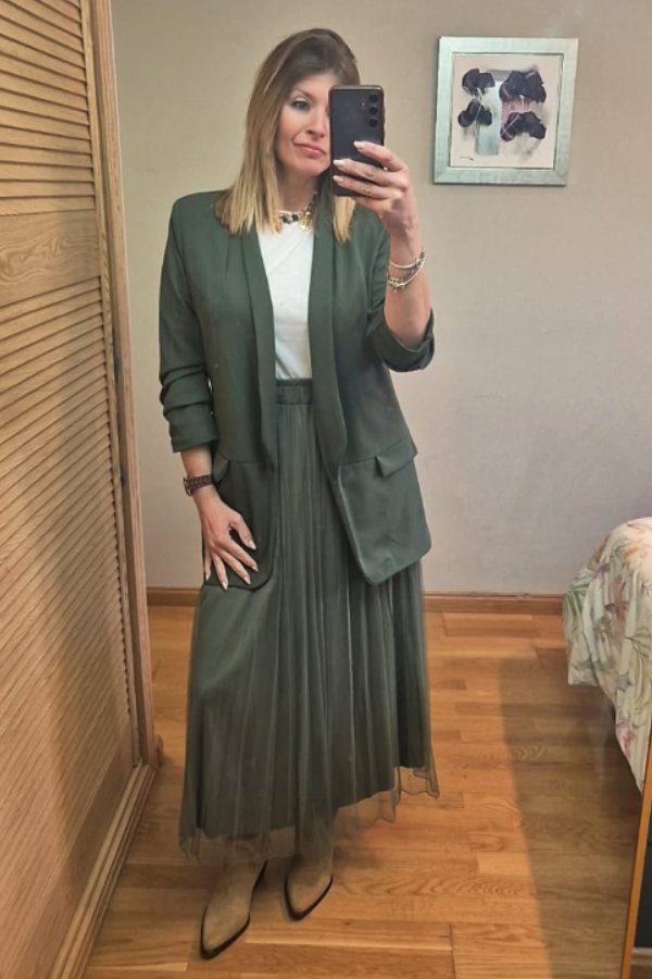 Falda plisada Tull
