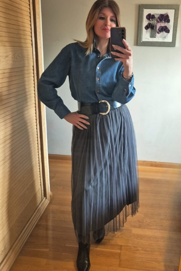 Falda plisada Tull