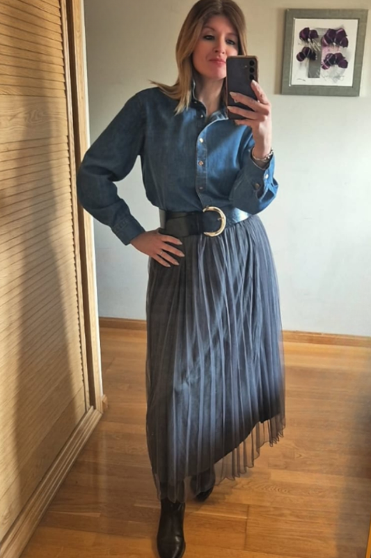 Falda plisada Tull